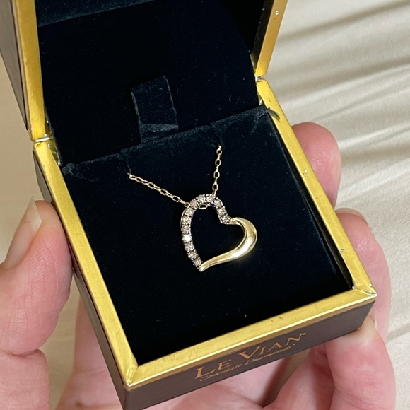 Le Vian Jewelry - Le Vian® 14K Gold Chocolate Diamond Heart Necklace – 1/5 ct t.w. – Original Box